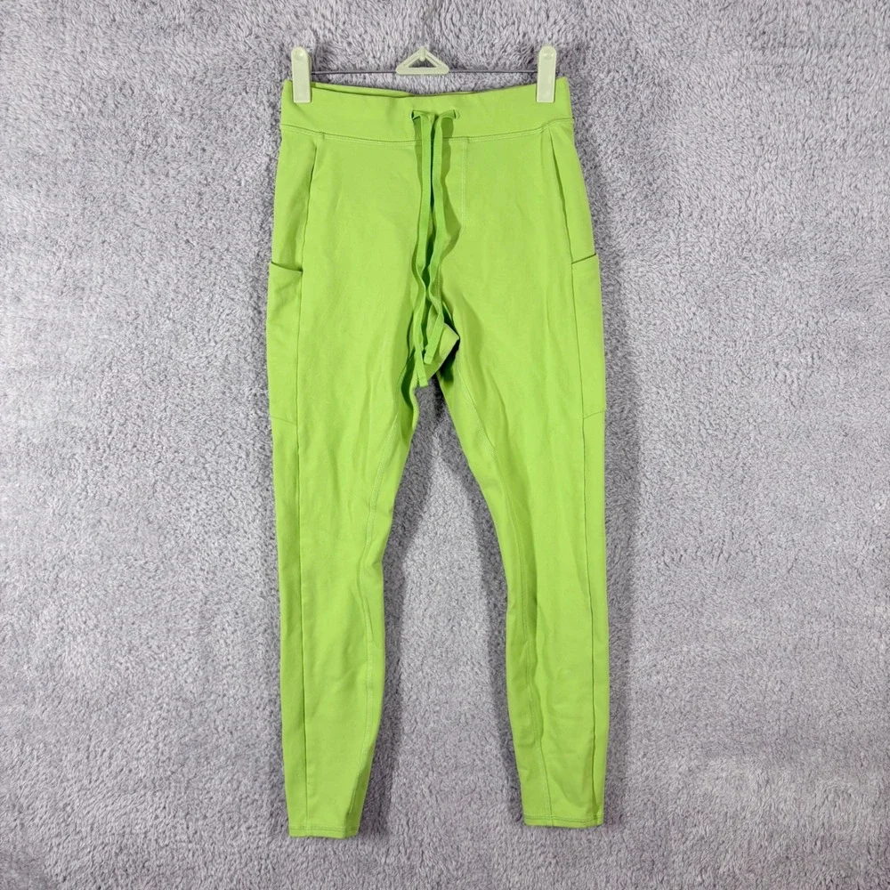 Alo Yoga 7/8 High-Waist Checkpoint Legging Size S Green Apple Pockets Drawstring